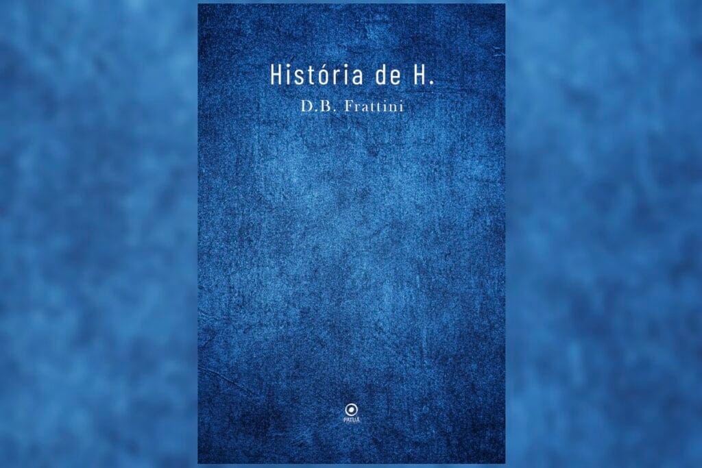 Capa de livro em azul com o nome do autor e título do livro