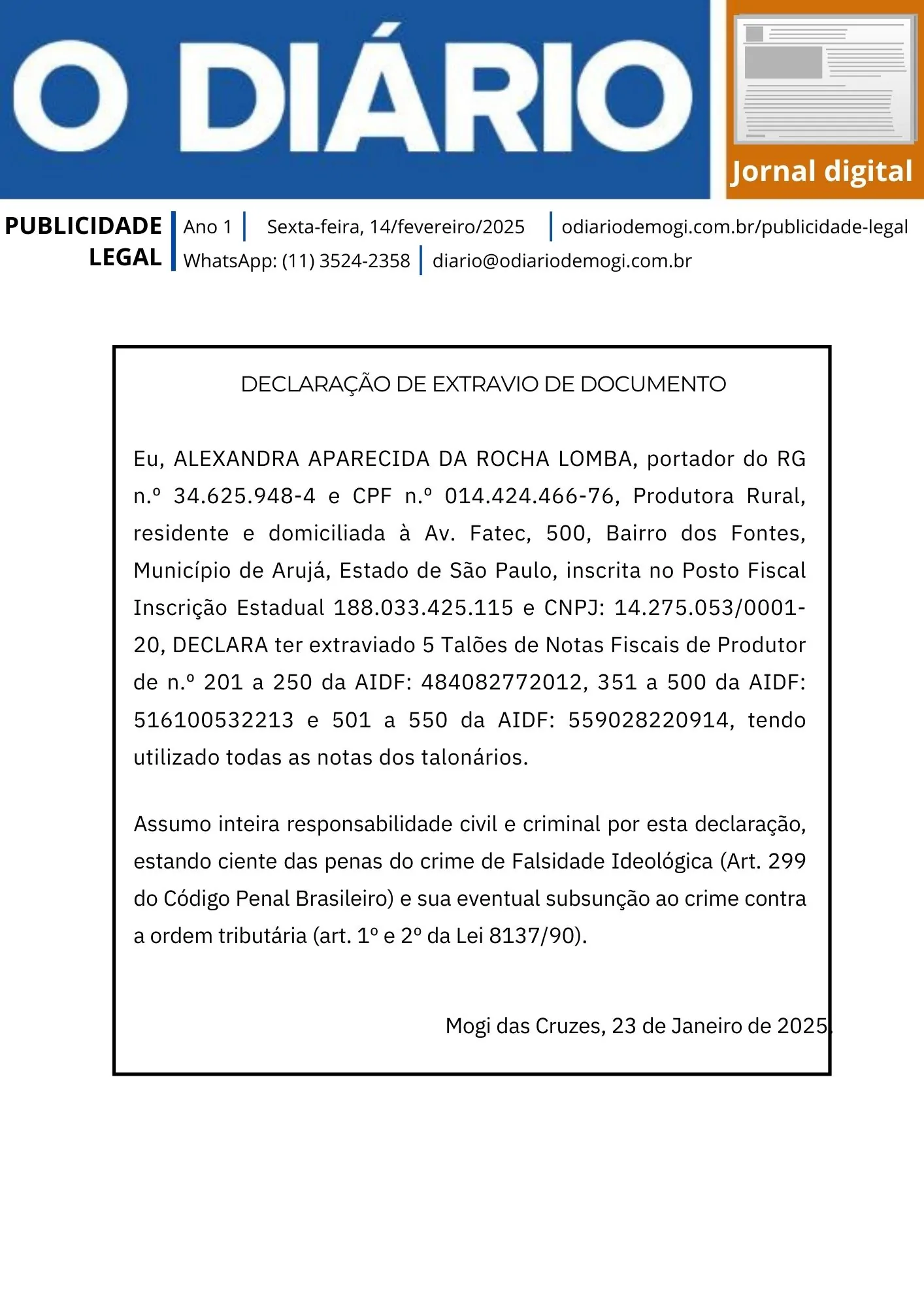14 de fevereiro de 2025