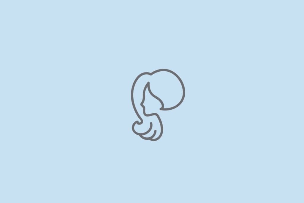 Ilustração do signo de Virgem representado por uma mulher em um fundo azul