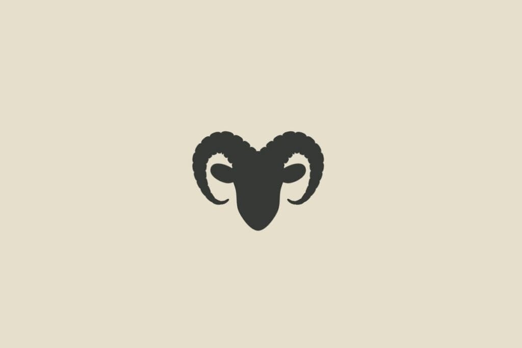 Ilustração do signo de Áries em um fundo cinza