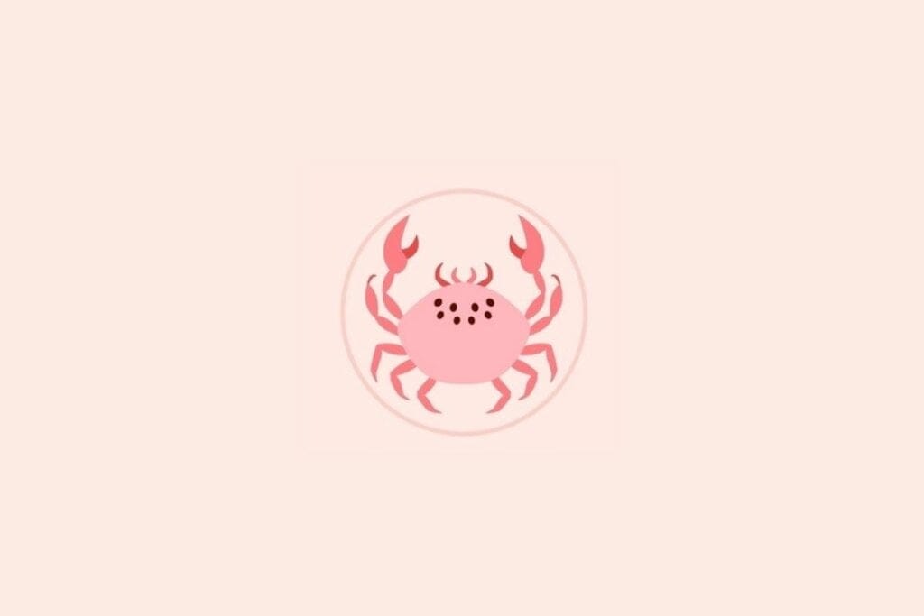 Ilustração do símbolo de câncer em um fundo rosa