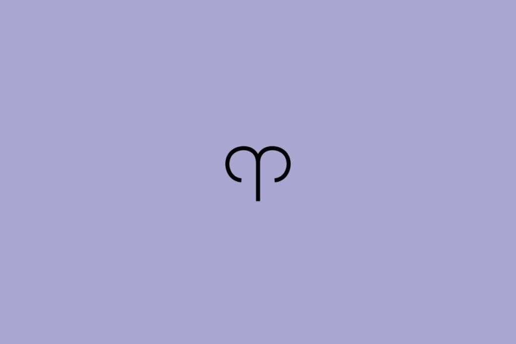 Ilustração do signo de áries em um fundo roxo