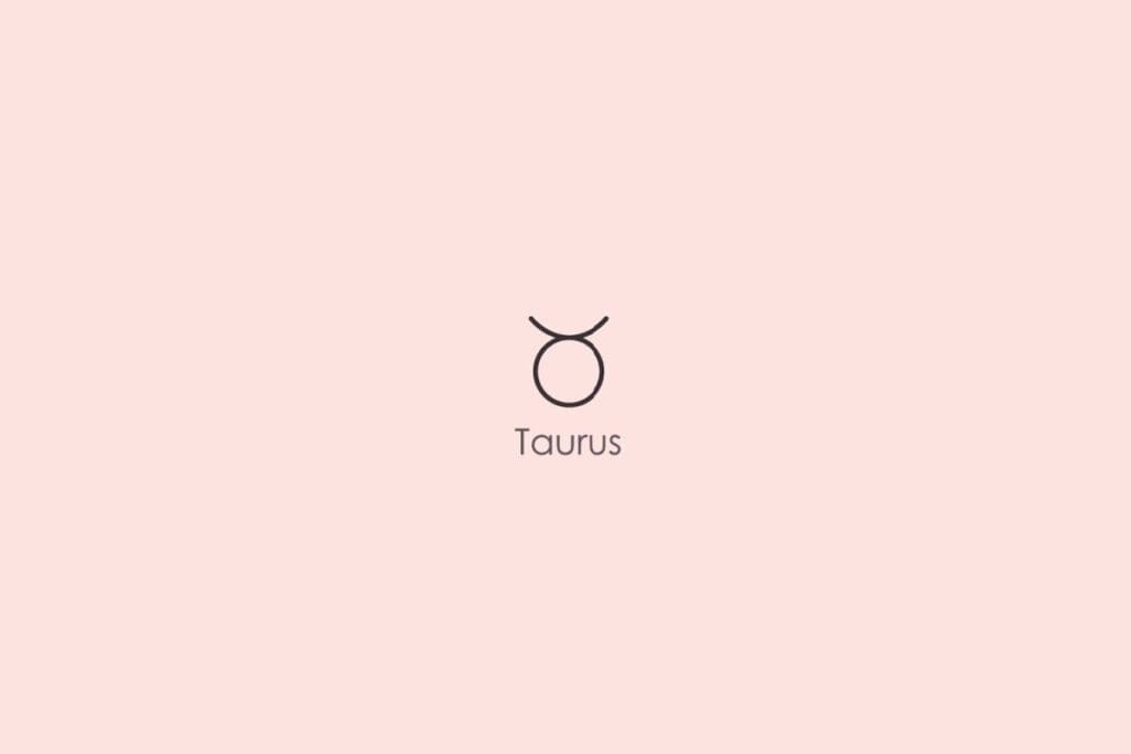 Ilustração do signo de touro em um fundo vermelho-claro
