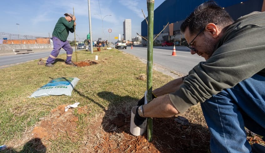 Mogi realiza plantio de mudas em 150 metros da Avenida das Orquídeas