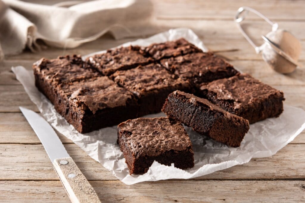 Brownie cortado