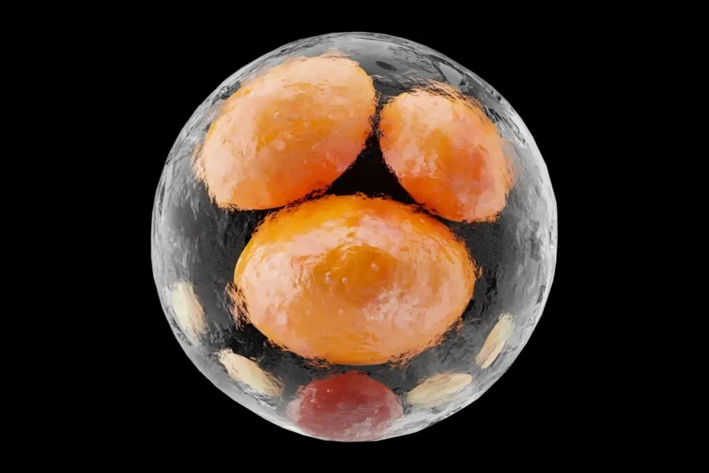 Ilustração de uma célula com gordura em um fundo preto 