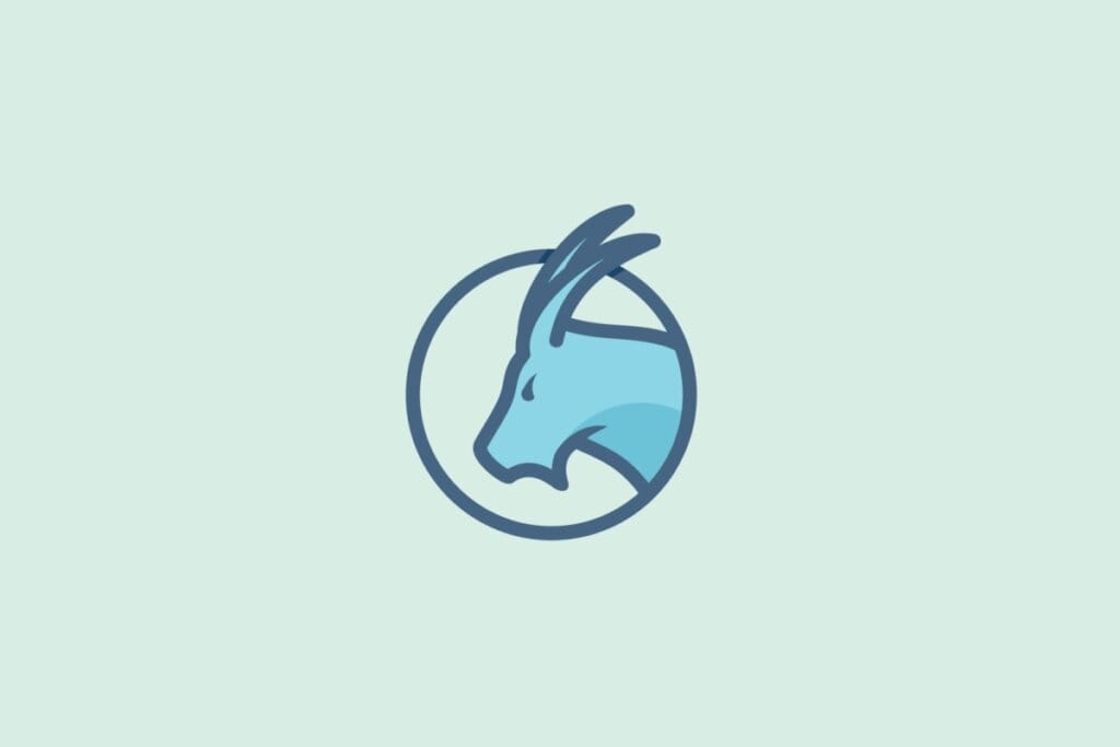 Ilustração do signo de Capricórnio com um bode estilizado de perfil