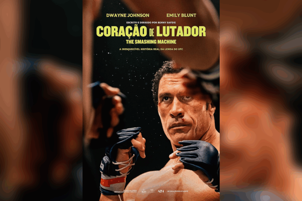 Pôster de "Coração de Lutador", com Dwayne Johnson caracterizado como o lutador Mark Kerr