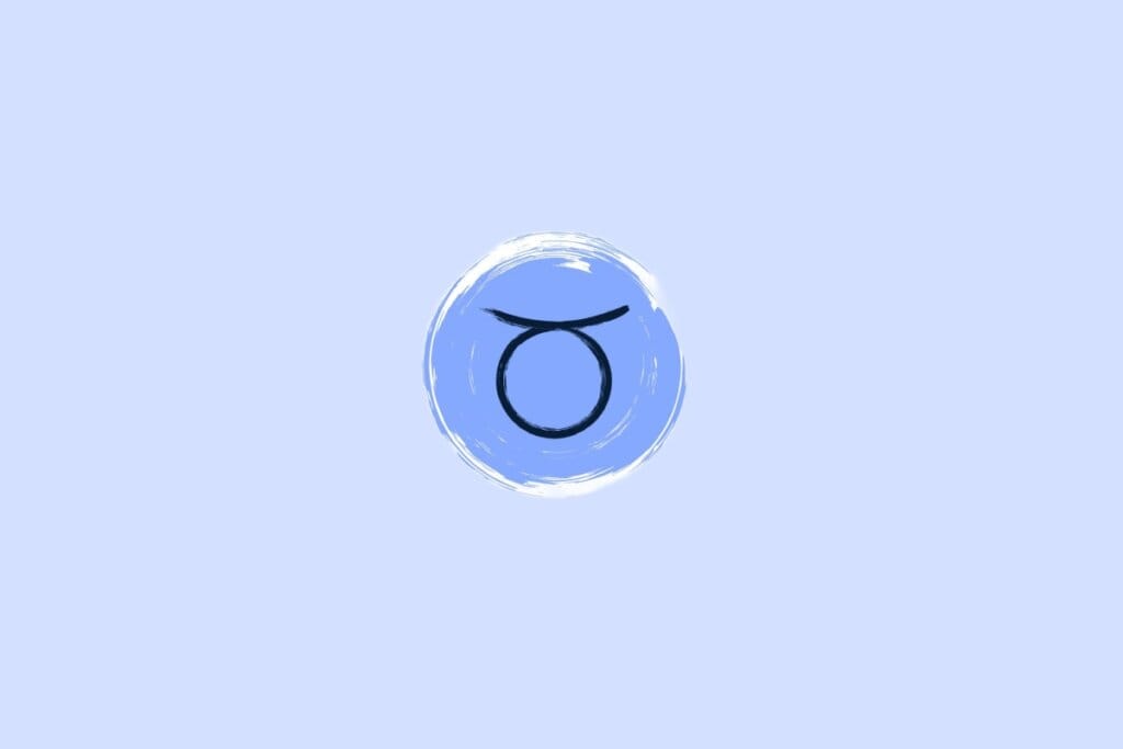 Ilustração do signo de touro em um fundo azul-claro