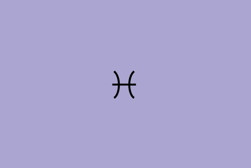 Ilustração do signo de peixes em um fundo roxo