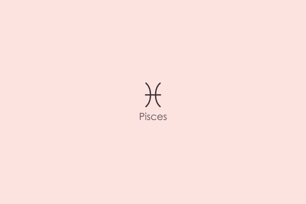 Ilustração do signo de peixes em um fundo rosa