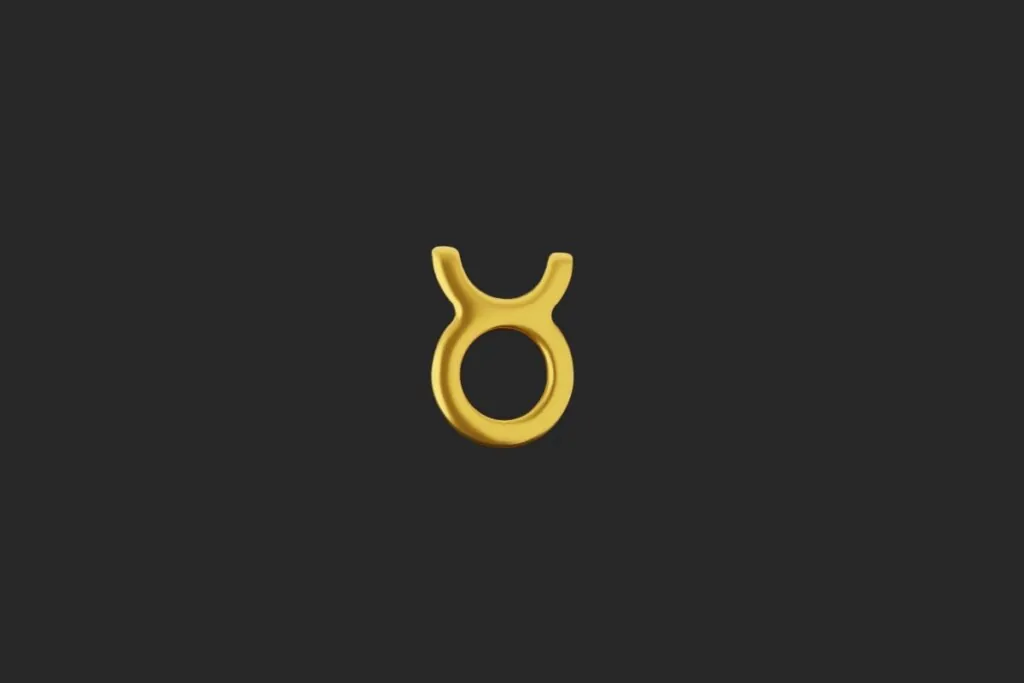 ilustração do símbolo do signo de touro em dourado sobre fundo preto