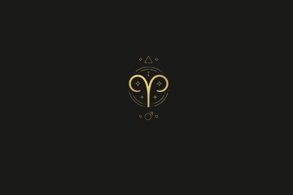 Ilustração do signo de áries em um fundo preto