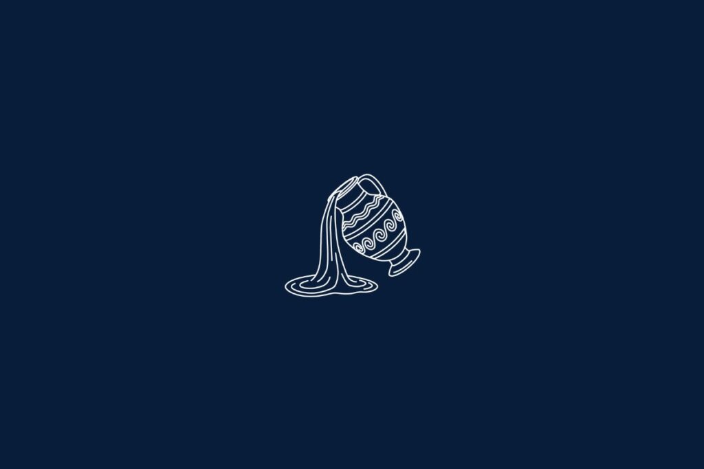 Ilustração de uma ânfora em um fundo azul-escuro