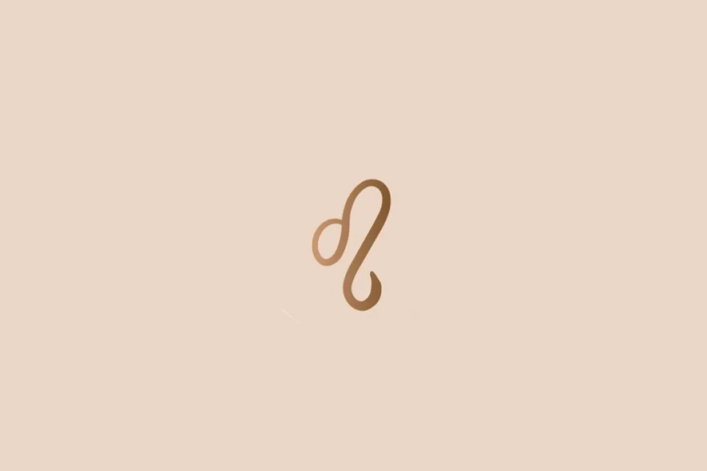 Ilustração do signo de Leão na cor marrom em um fundo bege-claro
