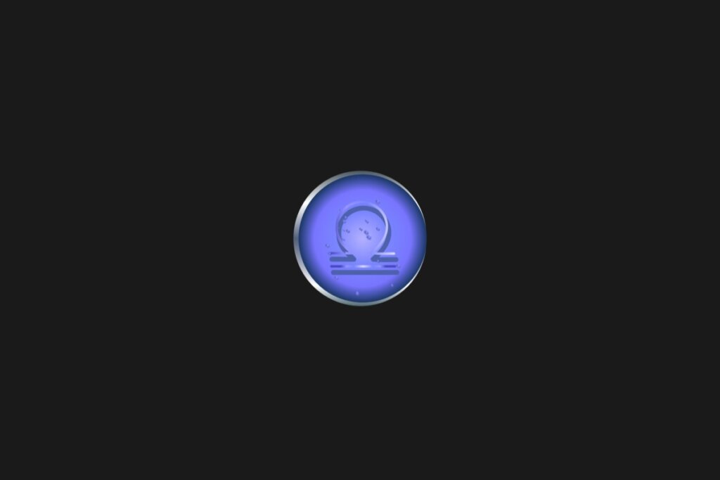 Ilustração de um círculo azul, com o símbolo de libra dentro, centralizado em um fundo preto