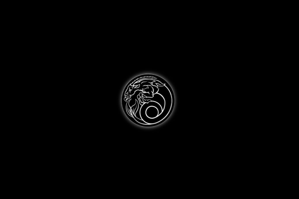 Ilustração de um carneiro branco, representando o signo de capricórnio, em um fundo preto