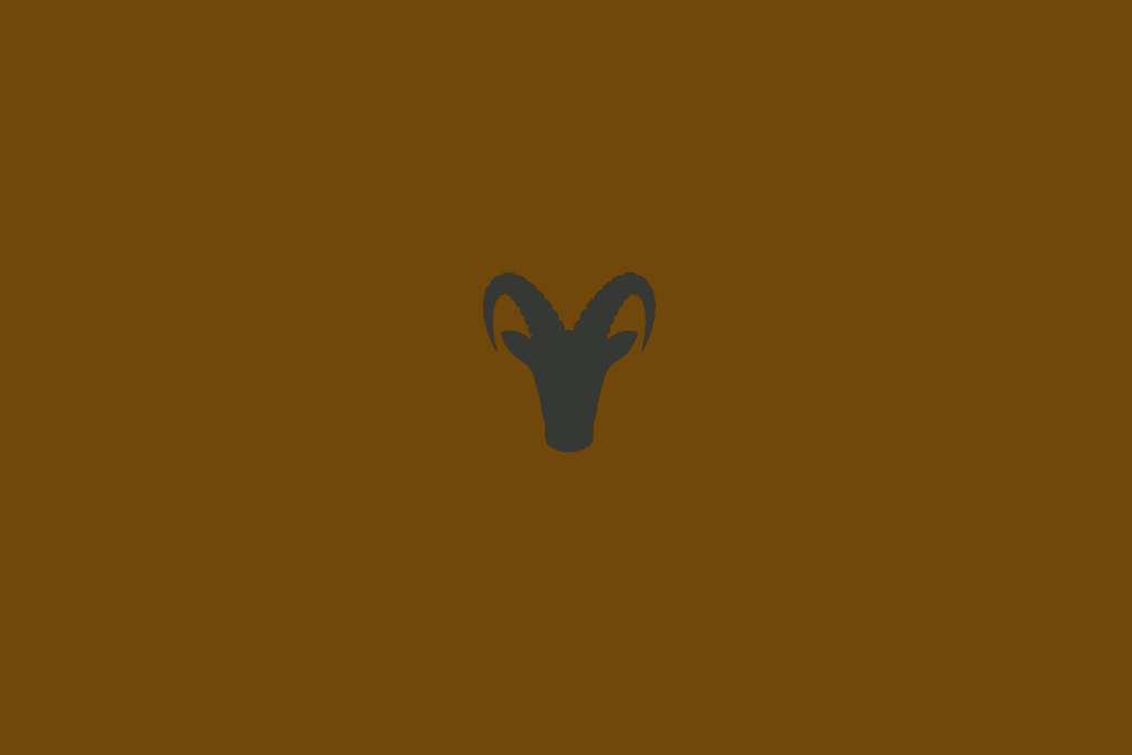 Símbolo do signo de Capricórnio em fundo marrom