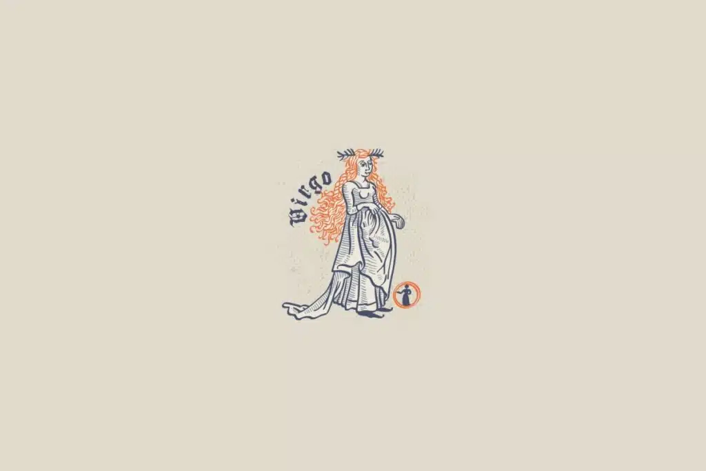 Ilustração do signo de virgem em um fundo bege