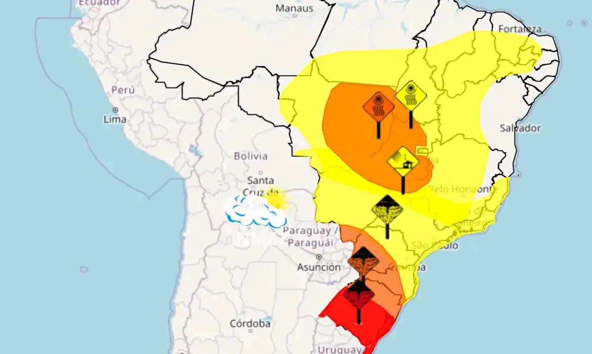 Seca, tempestade e vendaval: confira os avisos do Inmet para esta quinta-feira (6)
